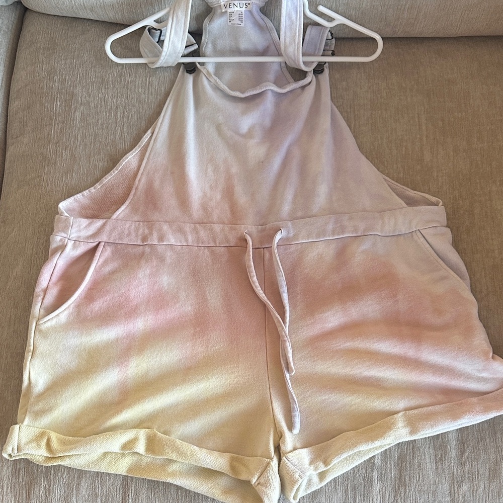 VENUS Pastel Tie-Dye Overall Shorts